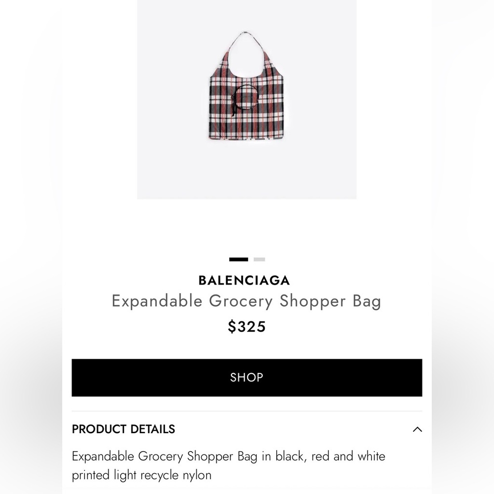 Balenciaga Black Red White Plaid Round Pouch